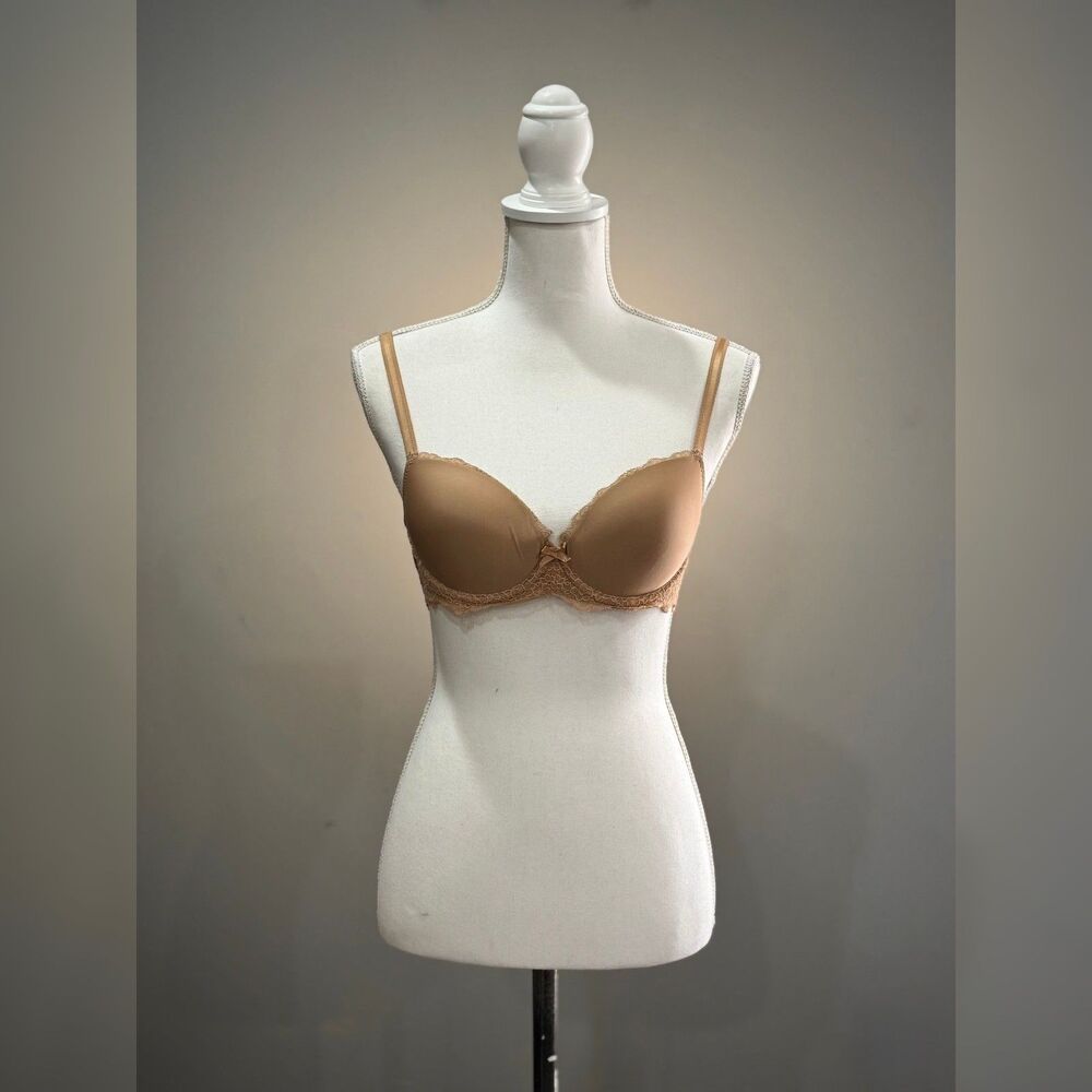 Tan Victoria's Secret Dream Angels Lined Demi Bra Size 32C EUC